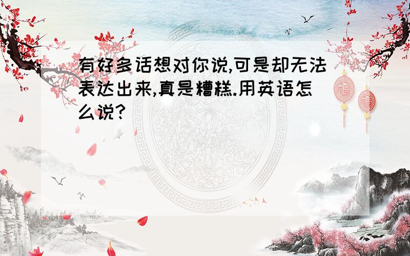 有好多话想对你说,可是却无法表达出来,真是糟糕.用英语怎么说?