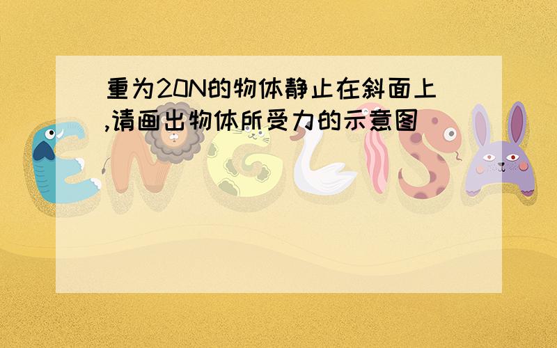 重为20N的物体静止在斜面上,请画出物体所受力的示意图