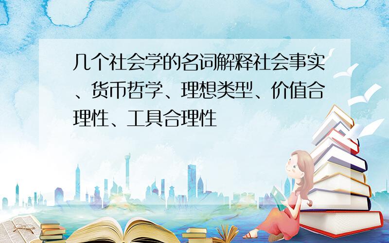 几个社会学的名词解释社会事实、货币哲学、理想类型、价值合理性、工具合理性