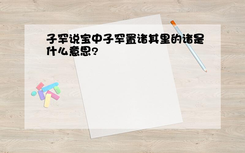 子罕说宝中子罕置诸其里的诸是什么意思?