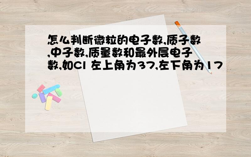 怎么判断微粒的电子数,质子数,中子数,质量数和最外层电子数,如Cl 左上角为37,左下角为17