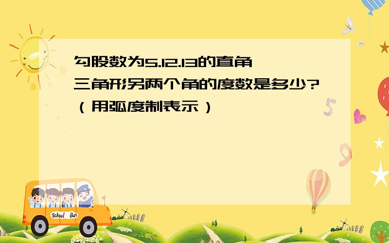 勾股数为5.12.13的直角三角形另两个角的度数是多少?（用弧度制表示）