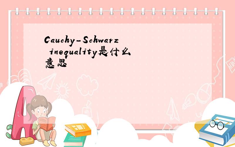 Cauchy-Schwarz inequality是什么意思