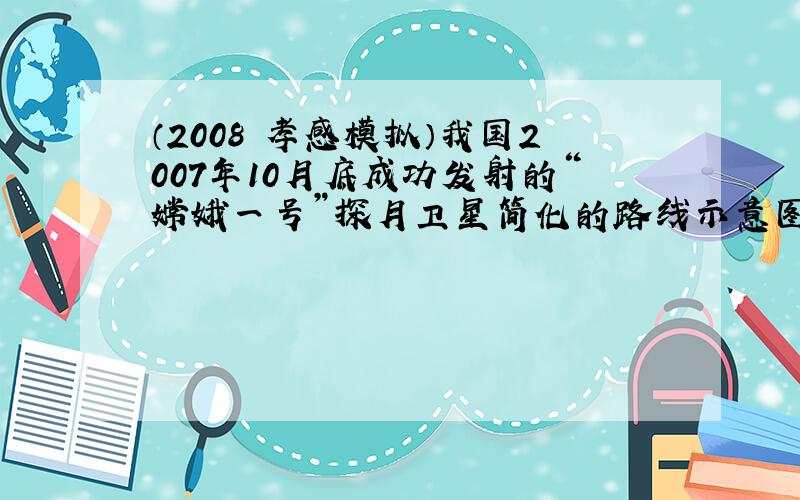 （2008•孝感模拟）我国2007年10月底成功发射的“嫦娥一号”探月卫星简化的路线示意图如图所示，卫星由地面发射后，经