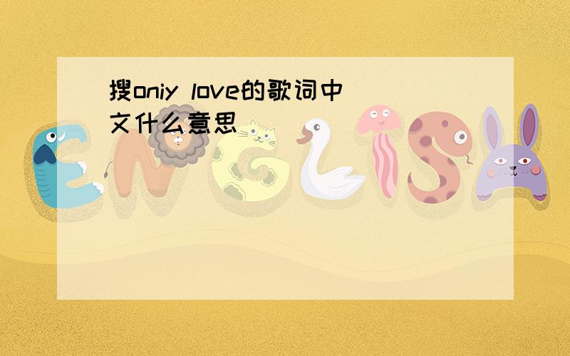 搜oniy love的歌词中文什么意思