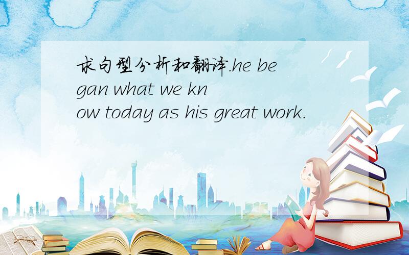 求句型分析和翻译.he began what we know today as his great work.