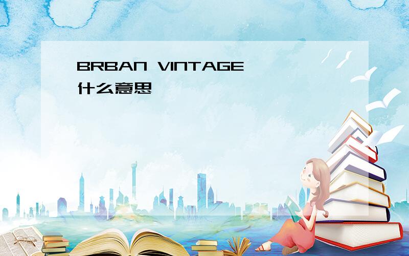 BRBAN VINTAGE 什么意思