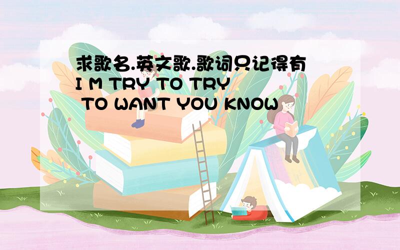 求歌名.英文歌.歌词只记得有I M TRY TO TRY TO WANT YOU KNOW