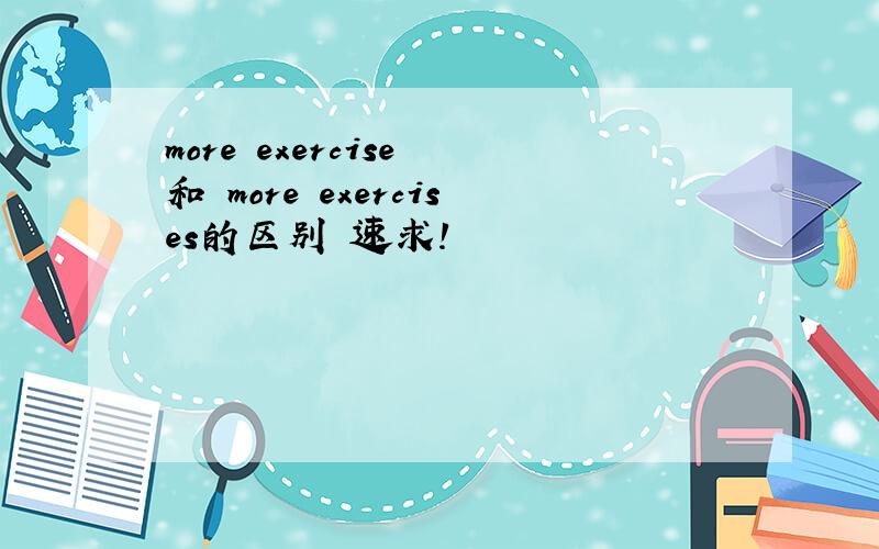 more exercise 和 more exercises的区别 速求!