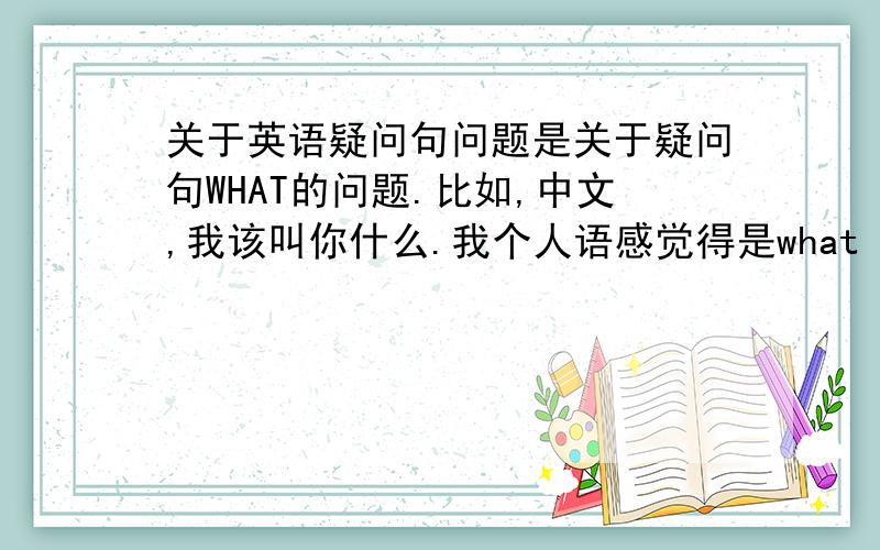 关于英语疑问句问题是关于疑问句WHAT的问题.比如,中文,我该叫你什么.我个人语感觉得是what i call you?