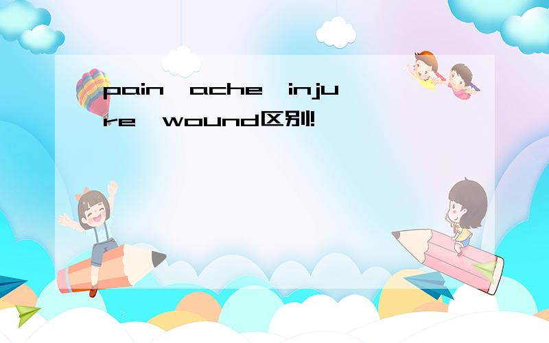 pain,ache,injure,wound区别!