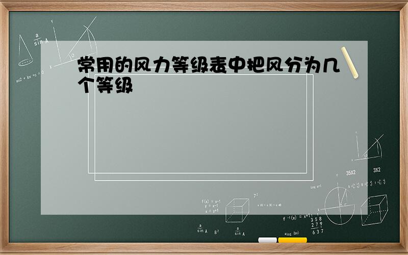 常用的风力等级表中把风分为几个等级