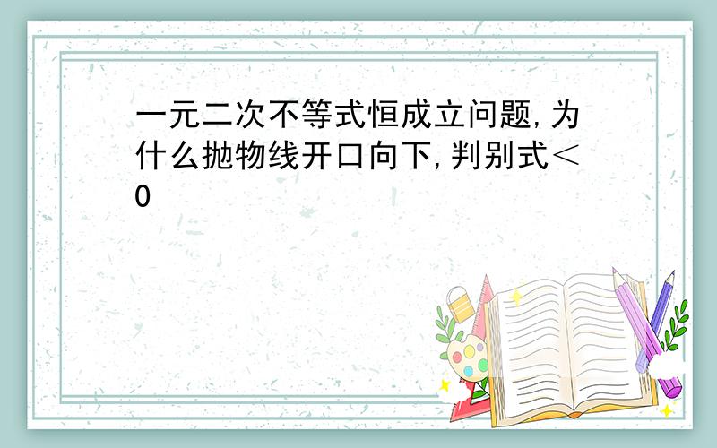 一元二次不等式恒成立问题,为什么抛物线开口向下,判别式＜0