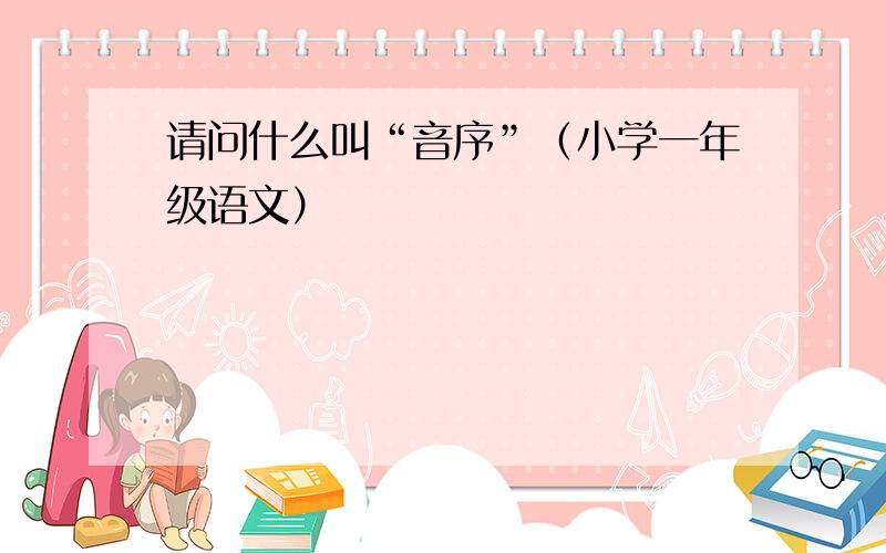 请问什么叫“音序”（小学一年级语文）