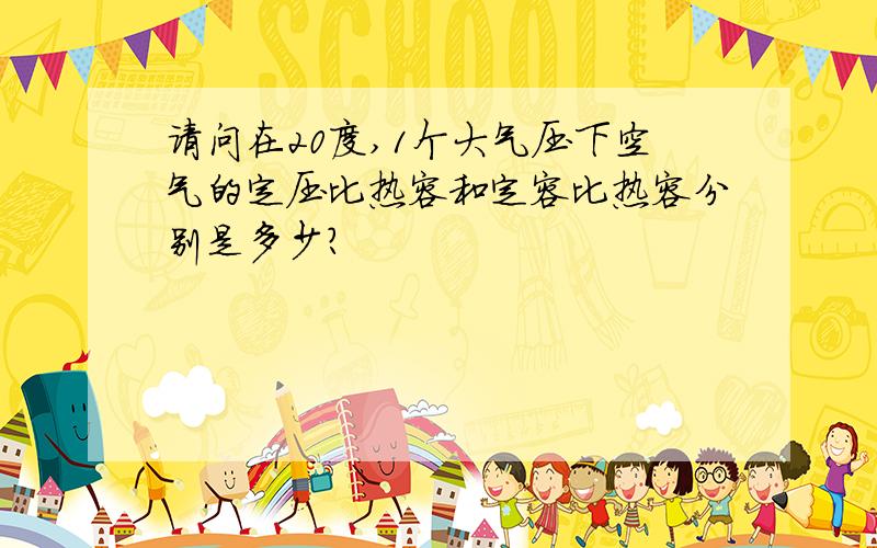 请问在20度,1个大气压下空气的定压比热容和定容比热容分别是多少?