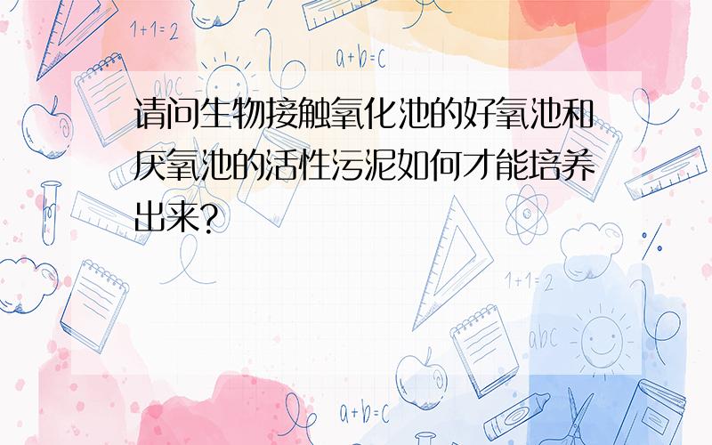 请问生物接触氧化池的好氧池和厌氧池的活性污泥如何才能培养出来?