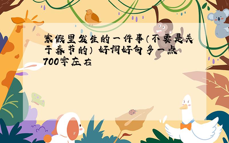 寒假里发生的一件事（不要是关于春节的） 好词好句多一点 700字左右