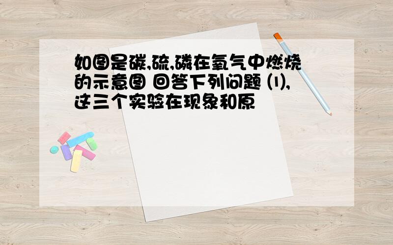 如图是碳,硫,磷在氧气中燃烧的示意图 回答下列问题 ⑴,这三个实验在现象和原