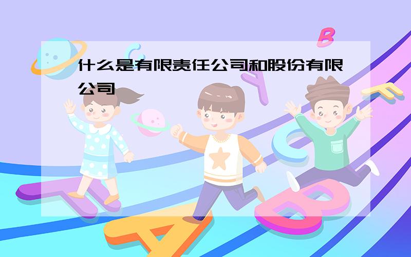 什么是有限责任公司和股份有限公司