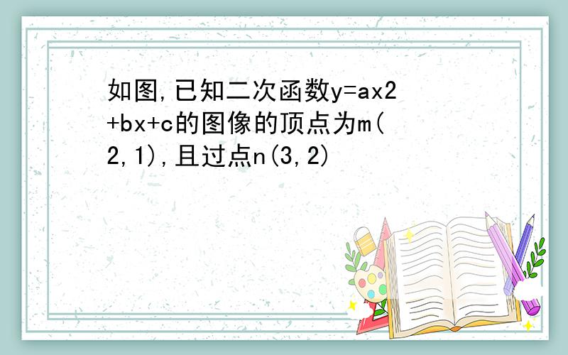 如图,已知二次函数y=ax2+bx+c的图像的顶点为m(2,1),且过点n(3,2)