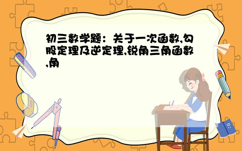 初三数学题：关于一次函数,勾股定理及逆定理,锐角三角函数,角