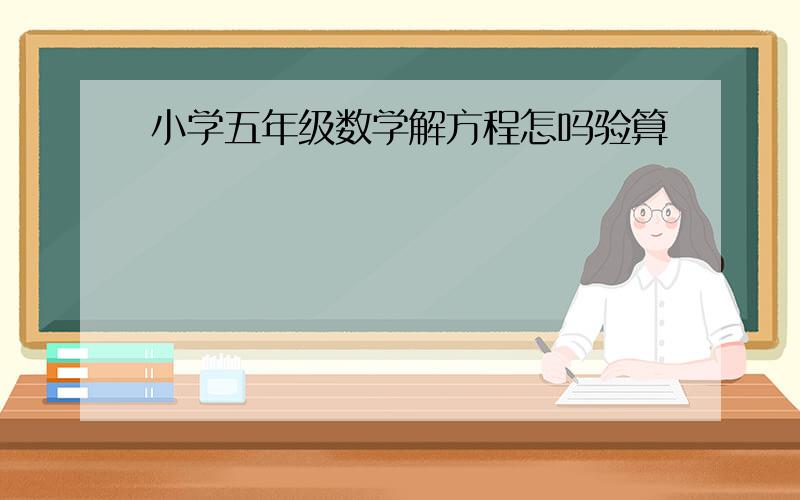 小学五年级数学解方程怎吗验算