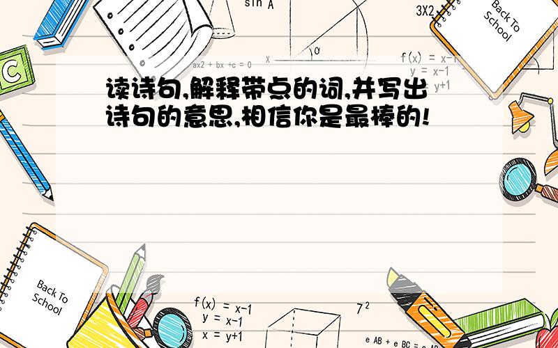 读诗句,解释带点的词,并写出诗句的意思,相信你是最棒的!