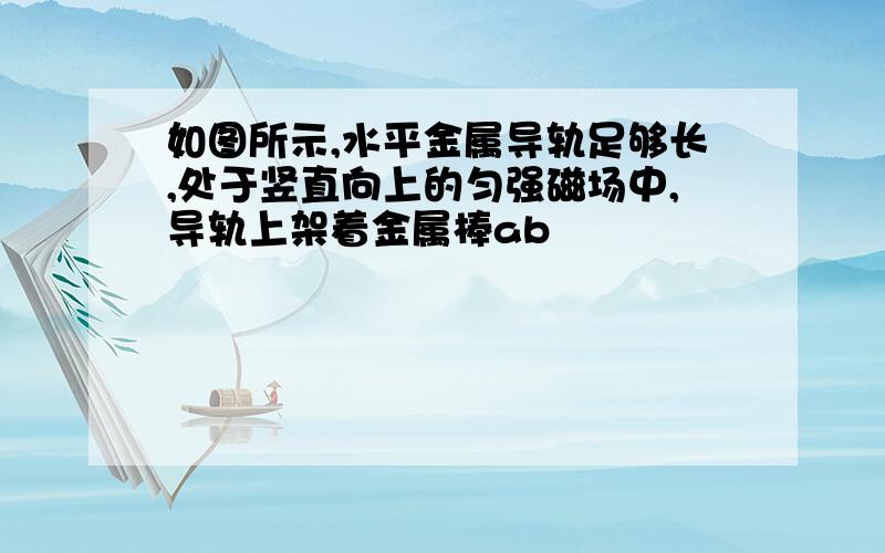 如图所示,水平金属导轨足够长,处于竖直向上的匀强磁场中,导轨上架着金属棒ab