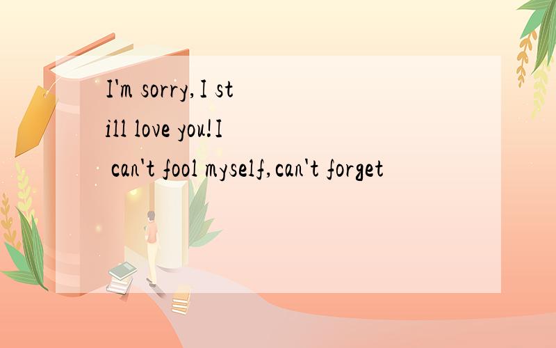 I'm sorry,I still love you!I can't fool myself,can't forget