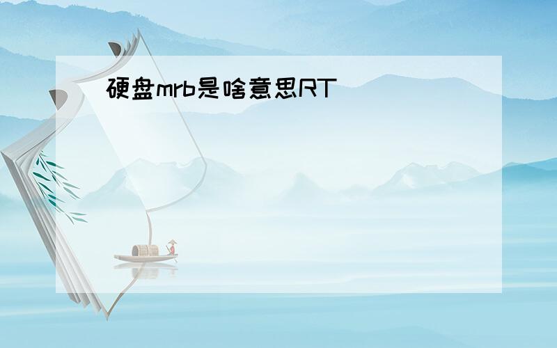 硬盘mrb是啥意思RT