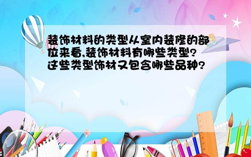 装饰材料的类型从室内装修的部位来看,装饰材料有哪些类型?这些类型饰材又包含哪些品种?