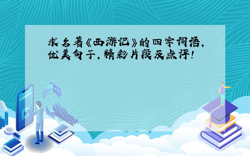 求名著《西游记》的四字词语,优美句子,精彩片段及点评!