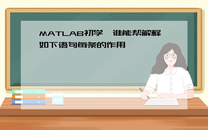 MATLAB初学,谁能帮解释如下语句每条的作用,