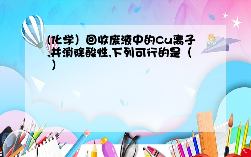 (化学）回收废液中的Cu离子,并消除酸性,下列可行的是（ ）