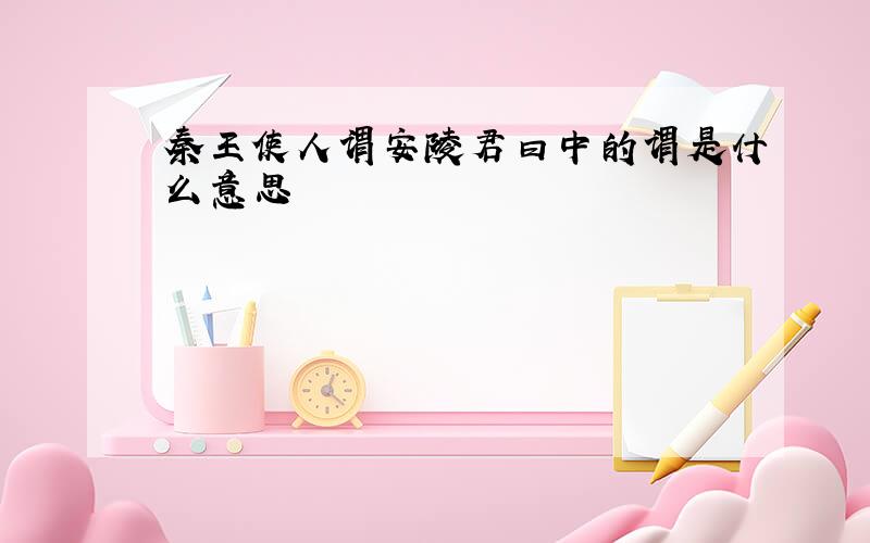 秦王使人谓安陵君曰中的谓是什么意思