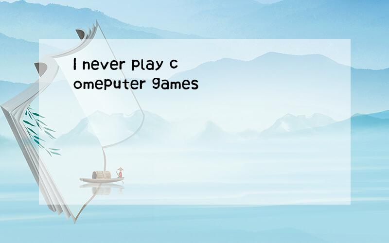 I never play comeputer games