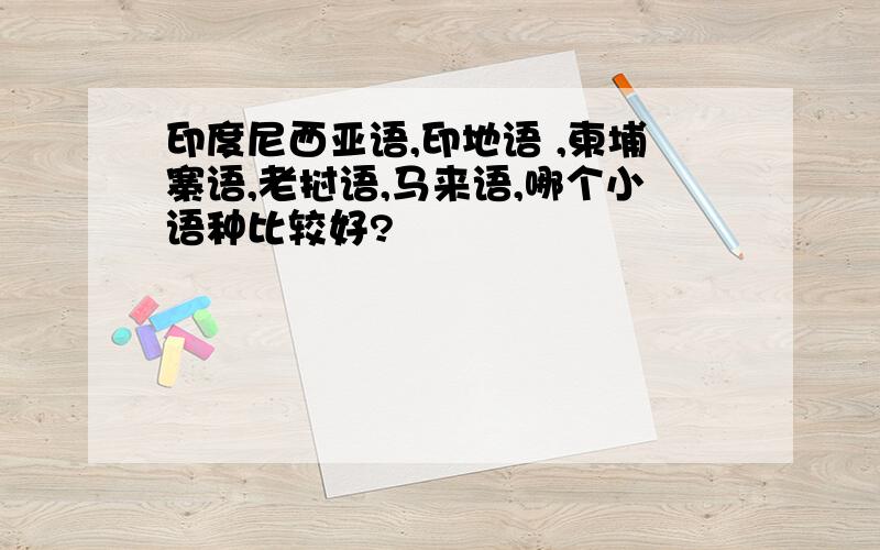 印度尼西亚语,印地语 ,柬埔寨语,老挝语,马来语,哪个小语种比较好?