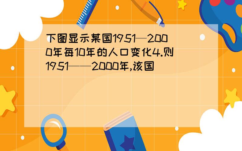 下图显示某国1951—2000年每10年的人口变化4.则1951——2000年,该国