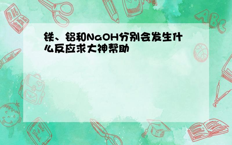 铁、铝和NaOH分别会发生什么反应求大神帮助