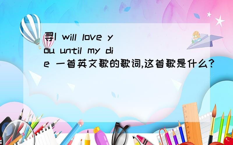 寻I will love you until my die 一首英文歌的歌词,这首歌是什么?