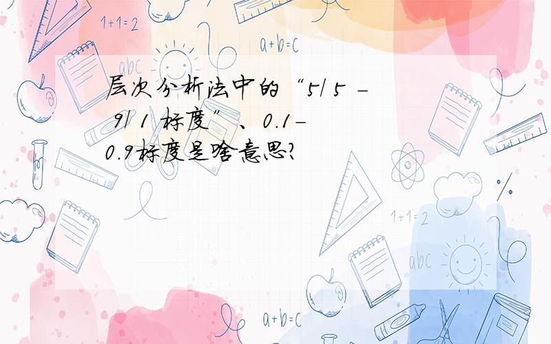 层次分析法中的“5/ 5 - 9/ 1 标度”、0.1-0.9标度是啥意思?