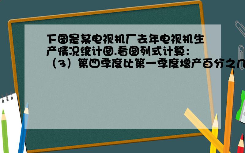 下图是某电视机厂去年电视机生产情况统计图.看图列式计算：（3）第四季度比第一季度增产百分之几?