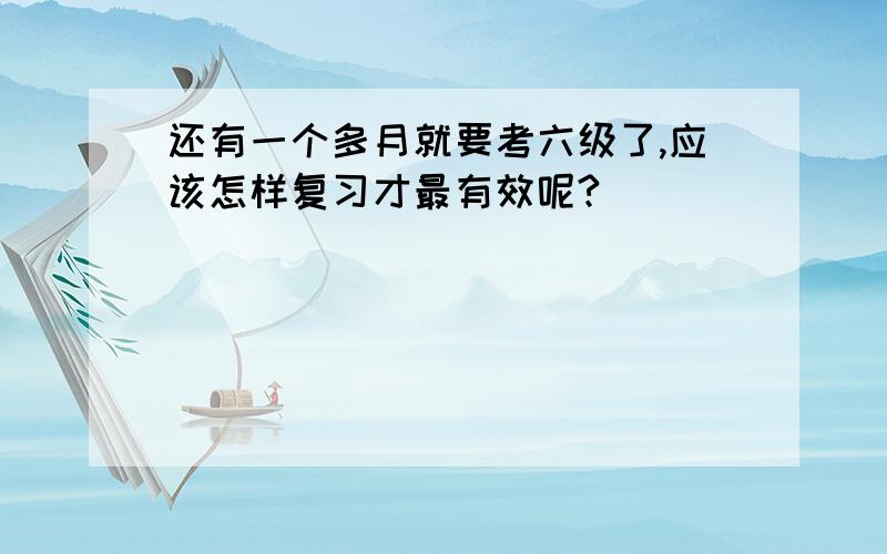 还有一个多月就要考六级了,应该怎样复习才最有效呢?