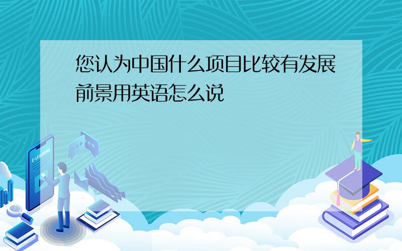 您认为中国什么项目比较有发展前景用英语怎么说