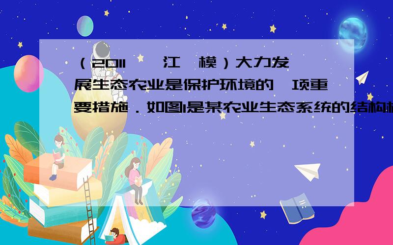 （2011•湛江一模）大力发展生态农业是保护环境的一项重要措施．如图1是某农业生态系统的结构模式图，据图回答：