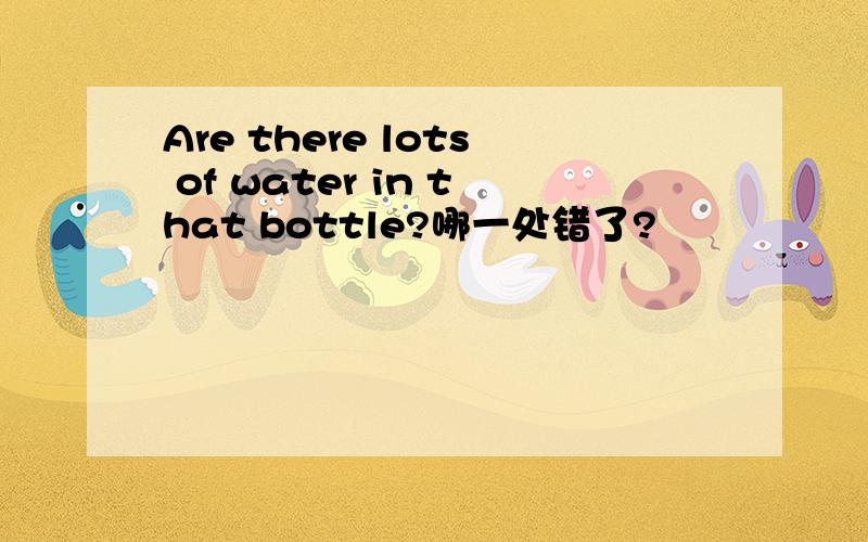 Are there lots of water in that bottle?哪一处错了?