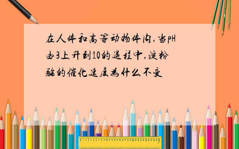 在人体和高等动物体内,当pH由3上升到10的过程中,淀粉酶的催化速度为什么不变