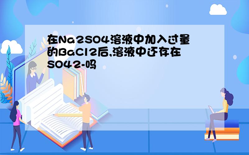 在Na2SO4溶液中加入过量的BaCl2后,溶液中还存在SO42-吗