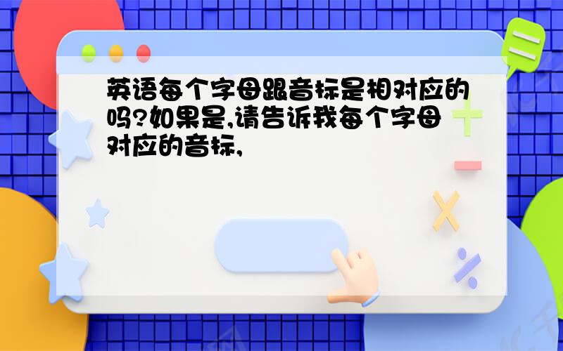 英语每个字母跟音标是相对应的吗?如果是,请告诉我每个字母对应的音标,