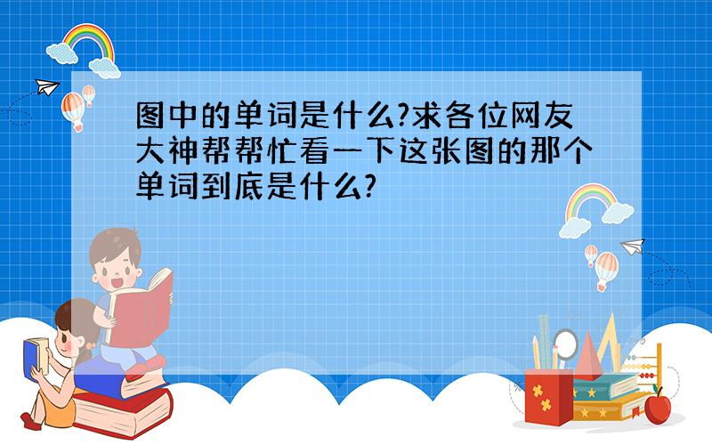 图中的单词是什么?求各位网友大神帮帮忙看一下这张图的那个单词到底是什么?